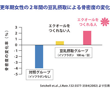 更年期女性の2年間の豆乳摂取による骨密度の変化