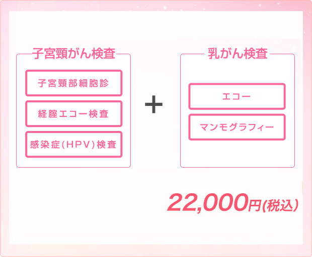 子宮頸がん検査+乳がん検査